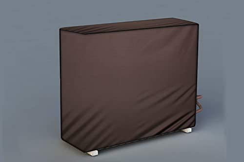 Image of Stylista Split ac cover for indoor and outdoor unit of 2 ton ac waterproof and dustproof Brown and Orange Floral pattern