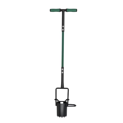 Garden Gear Long Handle Garden Tool Heavy Duty Steel T Handle Ergonomic Soft Grip Bulb Planter Lawn Edger Aerator Soil Lawn Care (Bulb Planter)