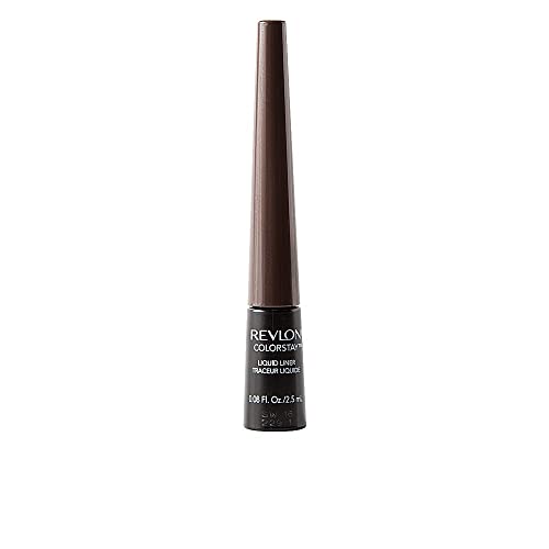 REVLON ColorStay, Eyeliner Liquide, Makeup Longue Tenue, Maquillage pour les Yeux Black Brown Marron Foncé, Eye Liner Marron Fini Mat, Eyeliner Précis