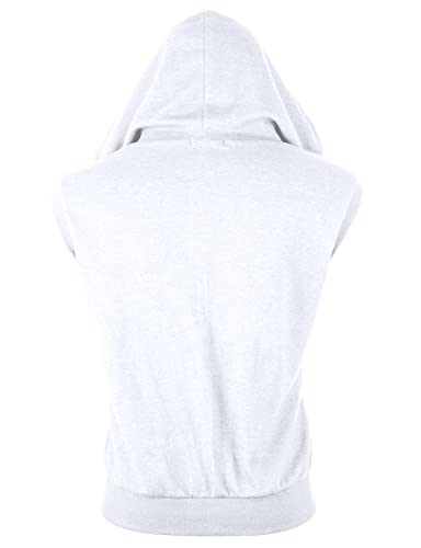 Image of Ohoo Mens Slim Fit Sleeveless Lightweight Zip Up Hooded Sweatshirt Vest Hoodie