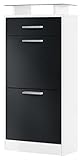 Diseño: El cuerpo del mueble zapatero en Blanco mate y los frentes en Negro mate le dan un toque moderno y ayudan a crear un ambiente acogedor. O escoja el diseño que más le convenga entre numerosas combinaciones de colores.