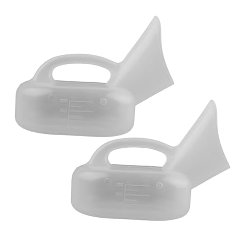 MOLUCKFU 2pcs Female Urinals Portable Pee Bottle for Women 1000ml Thickened Plastic Urinal Graduations for Hospital Home Use