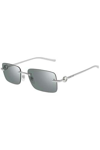 Gucci Men's Gg1703s Sunglasses, Silver-Silver-Blue, 55