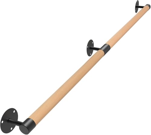 Purife 4 FT Wall Mount Wood Handrails for Indoor Stairs-