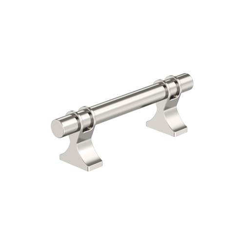 Image of Amerock BP36600PN | Davenport 3 inch (76mm) Center-to-Center Polished Nickel Cabinet Pull | Kitchen Cabinet Hardware | Furniture Hardware | Drawer Handle