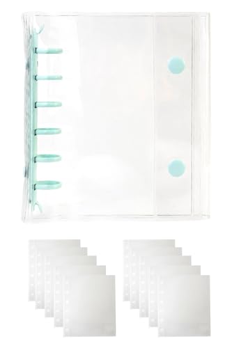 シール帳 バインダー 透明 A7 【リフィル10枚付】 台紙 6穴 女の子 男の子 シール収納 推し活グッズ(A7/グリーン)のサムネイル