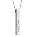MyNameNecklace Personalized Engraved 4 Sided Vertical 3D Bar Necklace Pendant- Nameplate Custom Made Text- Word Jewelry Christmas Gift for Mom Wife Girlfriend (Sterling Silver)