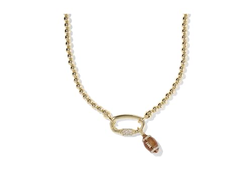 Kendra Scott, Women's, Football Metal Strand Necklace, Gold Metal White Cz, One Size