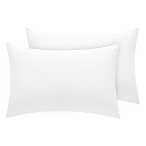 Divine Textiles 400 Thread Count Egyptian Cotton Sateen 2 House Wife Pillow Cases - White Cover