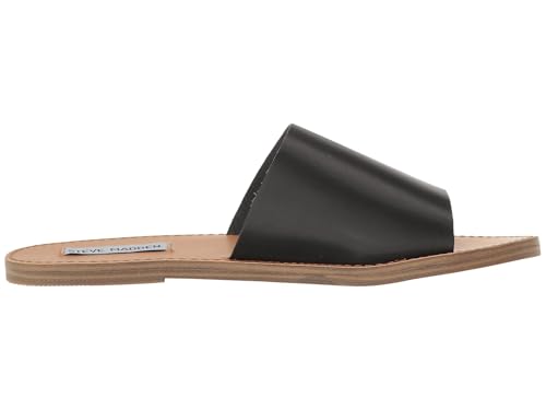 Steve Madden Steve Madden Women's Grace Flat Sandal, black leather, 7.5 M US