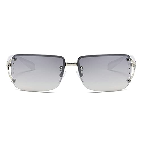 willochra Diamond Rimless Sunglasses Women Bling Rectangular Rhinestone Sunglasses Shield sunglasses3