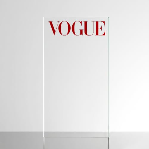 Image of Sticker for Glass & Mirrors| Minimal Vinyl Decal for Bedroom Bathroom & Cafe | Self-Adhesive Waterproof Quote Aesthetic Mirror Sticker | No Mirror Included (Vogue, Large, Transparent Red)