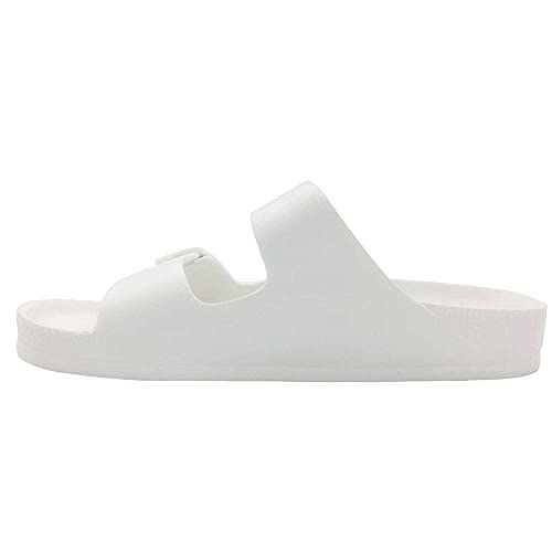 Image of Luffymomo Women's Eva Double Buckle Slides Sandals | Soft Footbed Adjustable Slip on Sandals, Comfortable Summer Beach