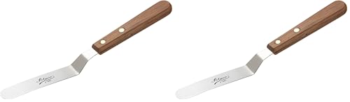 Image of Ateco 1385 Offset Spatula with 4.5-Inch Stainless Steel Blade, Wood Handle, 4.5 Inch, natural, (Pack of 2)