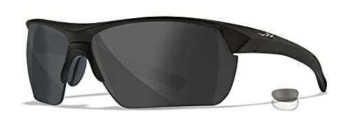 Wiley X Guard Advanced Sunglasses, Ballistic Rated ANSI Z87 Safety Glasses for Men and Women, UV Eye Protection for Shooting, Fishing, Biking, and Extreme Sports, Matte Black Frames, Changeable Smoke Grey Tinted and Clear Lenses