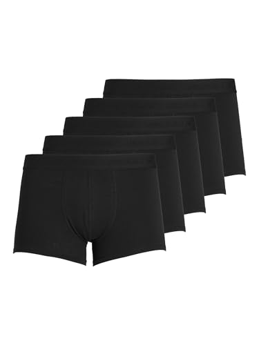 JACK & JONES JACTONE in Tone Trunks 5-Pack Uomo Boxer Nero 95% Cotone, 5% Spandex