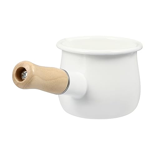 BEBEMOKO Cazo De Leche De Estilo Japonés De Enamel Pote Estofado Postres Utensilio De Cocina Para Calentar Leche y Cocinar Alimentos