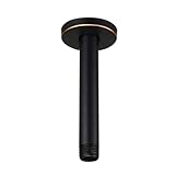 Straight Shower Arm 6 Inch Water Outlet PJ0614, Oil Rubbed Bronze Finish, Made of Stainless Steel with Gasket Flange by Purelux