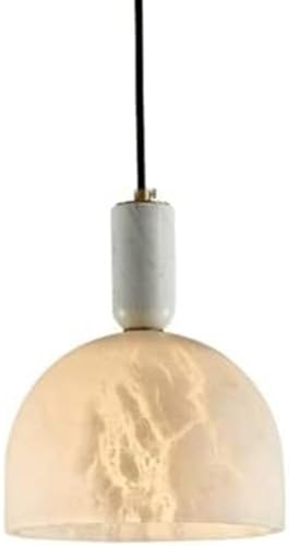 Suspension E27 en marbre blanc au design de bol élégant pour salon