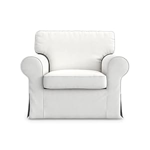 MASTERS OF COVERS Ektorp Armchair 5 Color Cotton Cover for The IKEA Ektorp Chair Slipcover Replacement (Cotton-White)-Not Fit for Uppland Series Sofa.