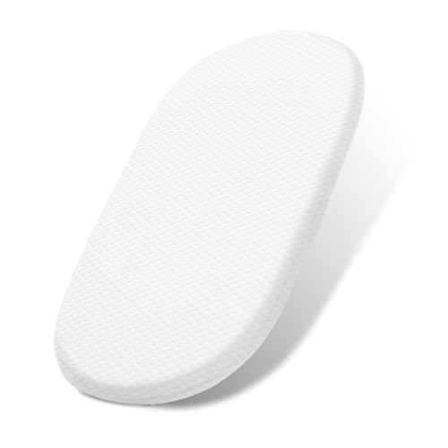 Image of Lisara Baby Bassinet Mattress, 29" x 18" Dual Sided Gel Memory Foam Mattress with Waterproof, Removable and Breathable Ice Silk Cover, Fit for 4moms MamaRoo Sleep Bassinet