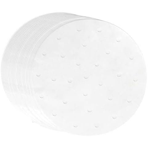 100 Sheet Round Parchment Paper, 8 Inch Air Fryer Paper, Biodegradable Bamboo Steamer Paper, Non Stick Steamer Liner Sheet for Cake Tin,Baking,Toaster Oven,Cooking Cover
