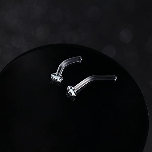 COCHARM 2pcs 16g Pyrex Glass Cartilage Piercing Retainer 3/8" Helix Curved Retainer 16 Gauge Conch Retainer Tragus Piercing Retainer4