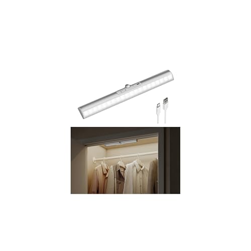 Image of EZVALO 13-inch Motion Sensor Closet Light, LED Rechargeable Closet Light with Adjustable Sensor, 3 Colors & Dimmable, No Glare, Magnetic Motion Lights Indoor for Closet, Pantry, Stairs