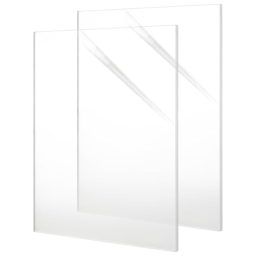 GBACHOOSE 2 Stück Acrylglas Platte 30x20 cm, Acrylglas 4mm, Acrylplatte Transparent, Kunststoffplatte für Laserschneiden, Fotorahmen, Projektausstellung, Tischaufsteller