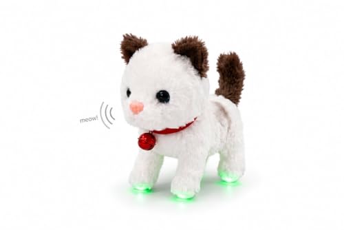 Image of Interactive Walking Talking Cat Toy Battery Operated Cute Plush Kitty with LED Light Sound Music Moving Soft Stuffed Pet Toy for Kids Boys Girls Birthday Gift