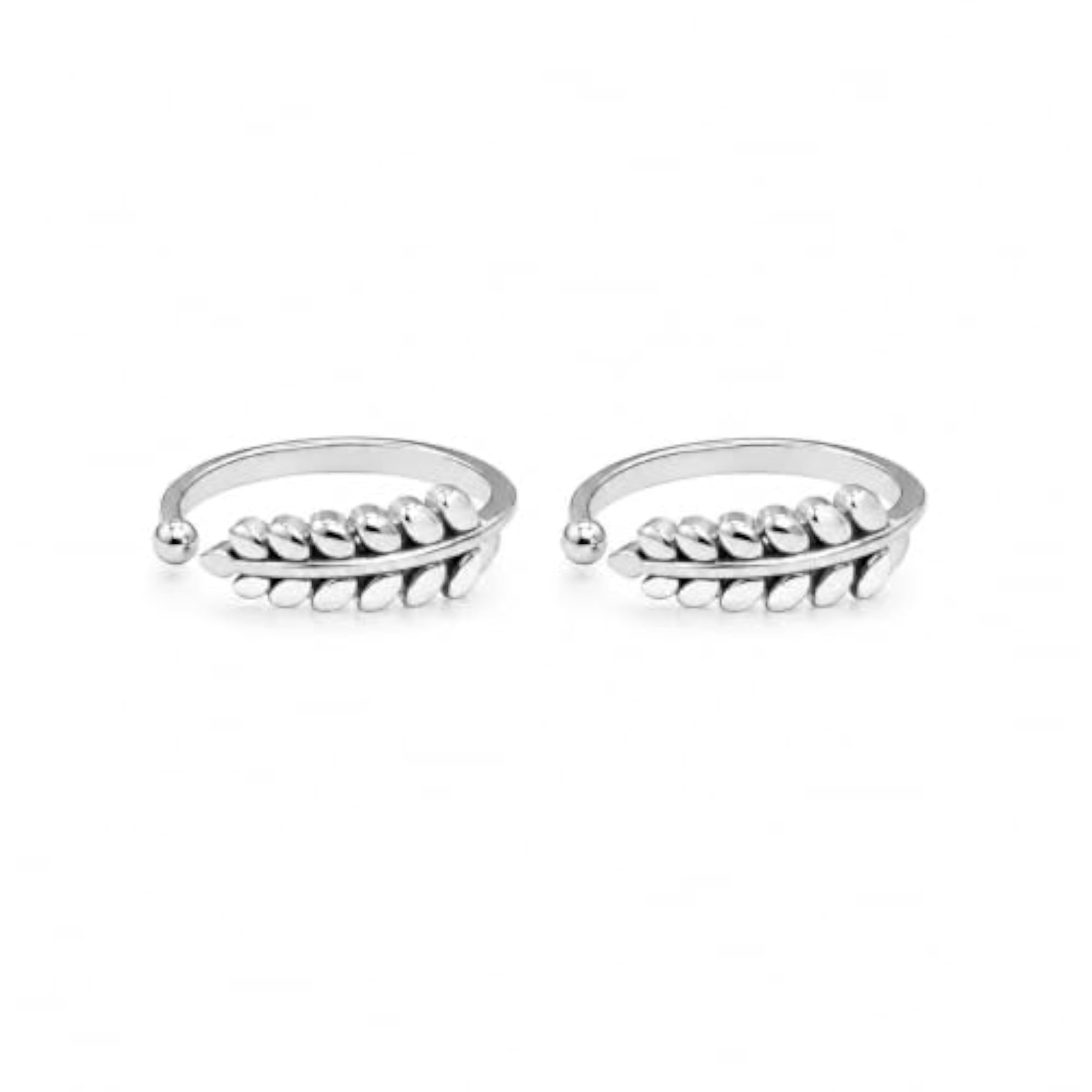 Women's 925 Sterling Silver Leaf Adjustable Toe Ring