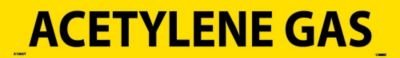 NMC A1003Y Pipe Marker, Legend "Acetylene Gas", 14" Length x 2" Height, 1-1/4" Letter Size, Pressure Sensitive Vinyl, Black on Yellow (Pack of 25)