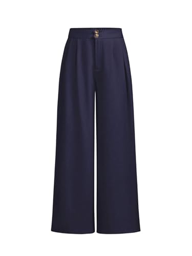 Image of SweatyRocks Girl's Elastic High Waist Wide Leg Pants Loose Long Trousers