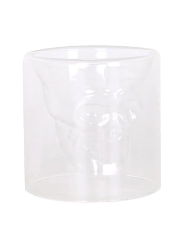Lot de 6 verres à shot en forme de crâne en verre transparent 90 ml