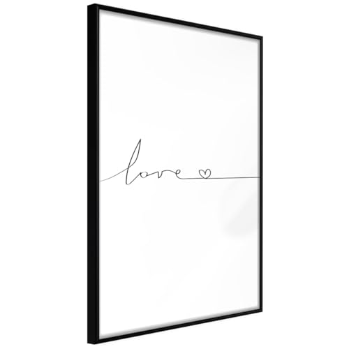 Affiche Murale Encadrée Love Pulse 30 x 42 cm Noir Style Galerie d'Art