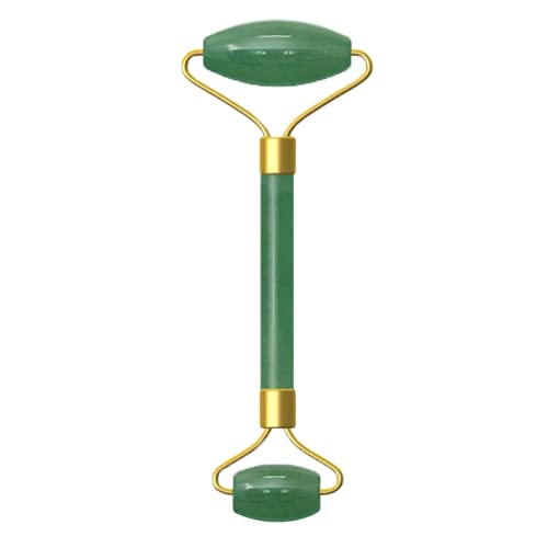 WIDE MART Jade Roller Facial Roller Massager Body Eyes Neck Massager Tool for Eye Puffiness,Aging Release Pressure Natural Jade Stone (GREEN)