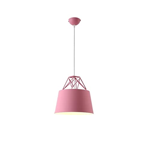 Lustre créatif E27 en fer rouge avec hauteur réglable pour plafond
