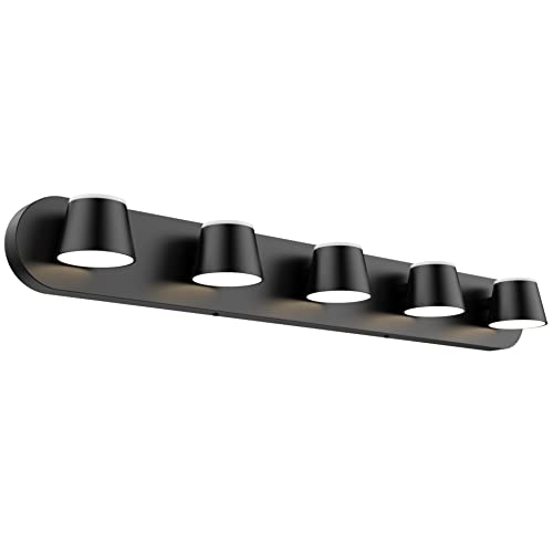 URSOLA 5 Light Bathroom Vanity Light LED Black Bathroom Light Fixtures Up and Down Rotatable Dimmable 34 inch Bathroom Lighting URSOLA 5 Light Bathroom Vanity Light LED Black Bathroom Light Fixtures Up and Down Rotatable Dimmable 34 inch Bathroom Lighting