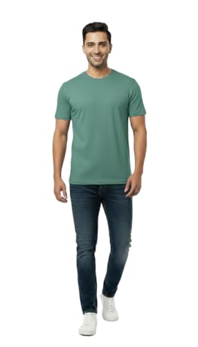 Image of Men's 100% Supima Cotton Crew Neck T-Shirt - Classic Slim Fit, Ultra-Soft Breathable Fabric, Short Sleeve Solid Tee