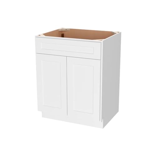 Image of Furinno Shaker Bath Vanity Cabinet Without Top, Ready to Assemble, 21 D x 27 W x 34.5 H, White