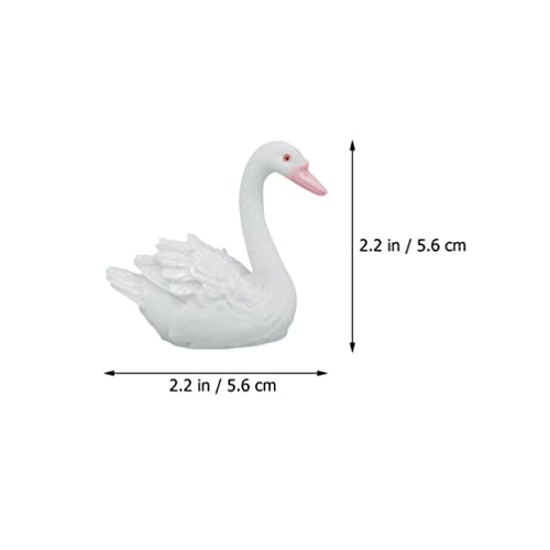 Holibanna 2Pcs Garden White Swan Statues Resin Goose Figurines Landscape Ornament White Swan Statues Art Craft For Yard Garden Decoration #TOP1