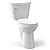 FinerFurnis Elongated Two-Piece Toilet With ADA Height - Side Single-Handle Flush, 1.28 GPF Water-Saving, Down-Lock PP Seat, Ceramic Construction, CUPC Certified