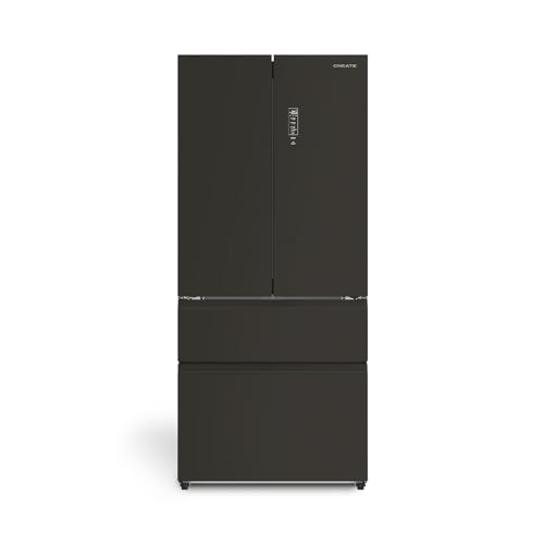 CREATE / FRIDGE STUDIO FRENCH DOOR PRO 509 / Kühlschrank im French-Door-Stil 509L Schwarz / 83,3 x 63,5x 191,2cm / No Frost, Urlaubsmodus, antibakteriell, Touch-Elektronik, 160W
