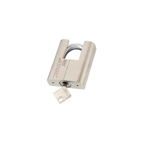 Zarker J55S keyed Padlock, Heavy Duty Stainless Steel Shackle Lock, Waterproof and Rustproof Storage, Warehouses, Garage, Outdoors, 1-Pack Cover