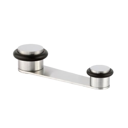 EVI Herrajes | Tope de Puerta Retenedor Giratorio | Acero Inoxidable - Goma Negra | Para Puerta de Hasta 50 mm de Grosor | Incluye Tornillo+Taco | Mod. I-164RADAM