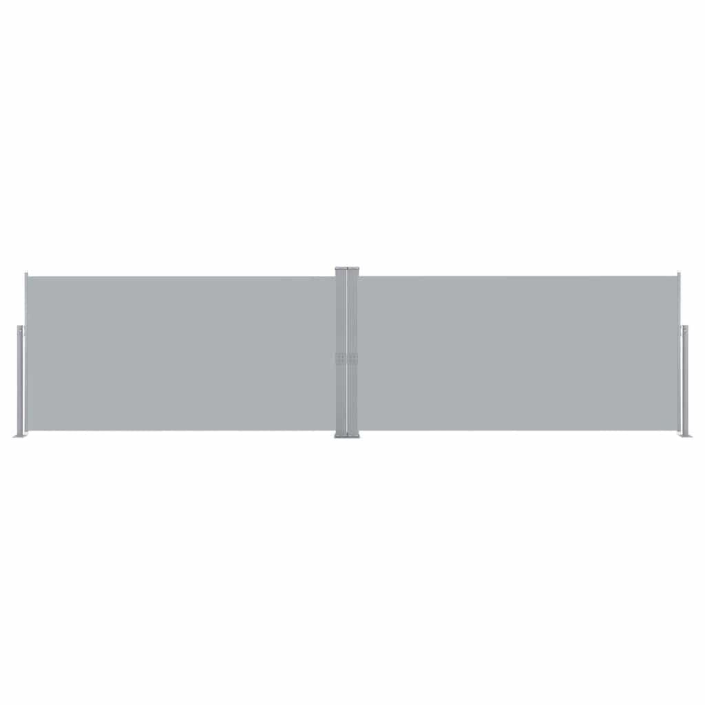 Auvent latéral rétractable gris 160x600 brise-vue double face pour terrasse