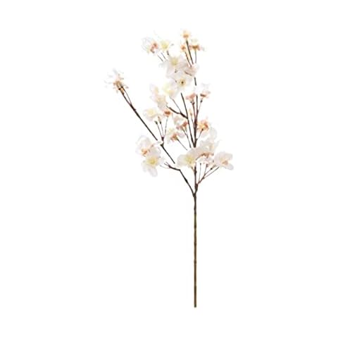 DRYEN 6 Pcs Artificial Silk Cherry Blossom Flower Branches, 19.7 Inch White Cherry Blossom Stems, Simulation Flower Fake Cherry Blossom For Home Wedding Decor Cover