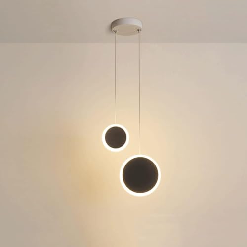 Lustre de salle à manger moderne LED noir et blanc pour éclairage de table