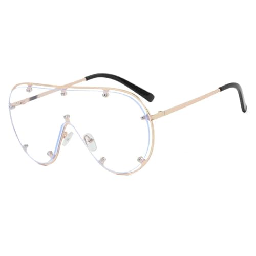 Lunettes de soleil surdimensionnées sans monture : l'originalité des rivets multicolores