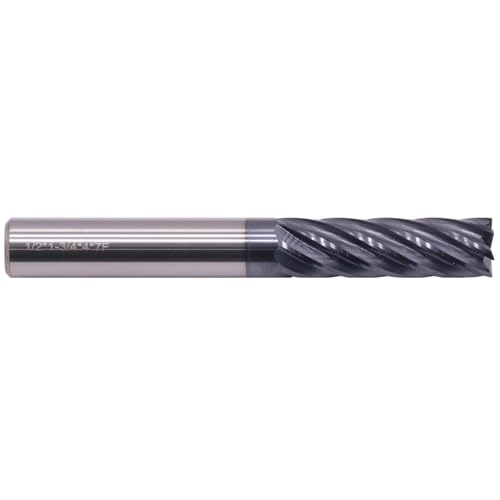 Image of High Performance Solid Carbide End Mill - AlTiN Coated, Variable Helix, 7 Flute, Variable Geometry, 1 /2 inch Cutting Diameter, 1 /2 inch Shank Diameter, 1-3 /4 inch Length of Cut, 4 inch Overall Length, Square End